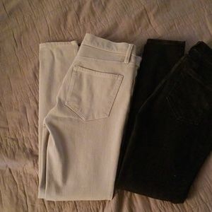 Two pairs of Loft jeans.  Grey and black